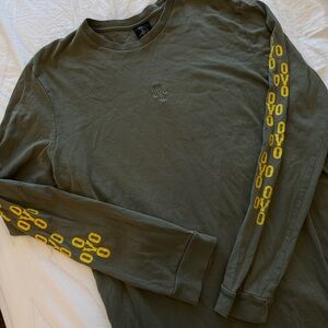OVO Olive Long Sleeve with Yellow Logo